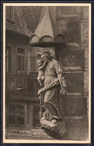 AK Würzburg, Häuserschmuck vom Bauernhof Oppenheimer in der Dettelbacherstrasse