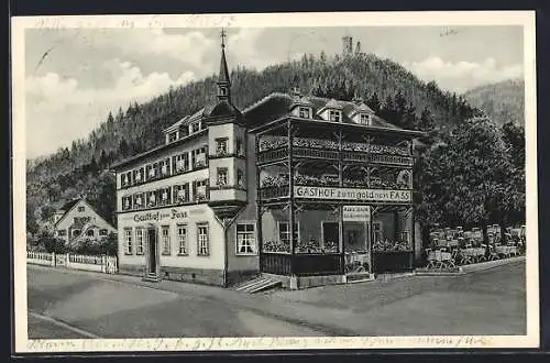 Künstler-AK Bad Teinach, Gasthof und Pension zum goldenen Fass