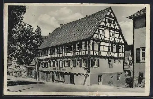 AK Münsingen, Gasthaus zur Post von K. Brändle