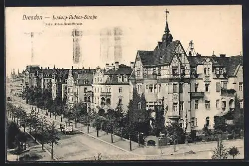 AK Dresden-Striesen, Ludwig-Richter-Strasse Ecke Anton-Graff-Strasse