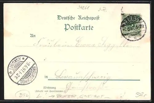 Lithographie Zerbst, Gasthof Friedrichsholz