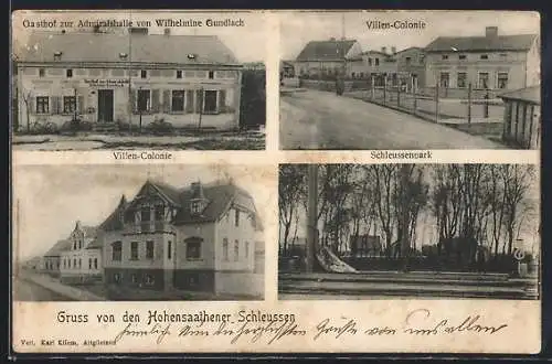 AK Hohensaathen, Gasthof zur Admiralshalle, Villen-Colonie, Schleusenpark