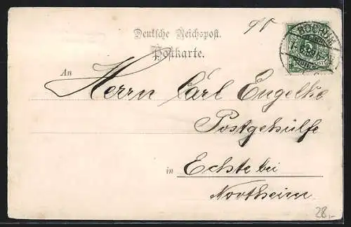Lithographie Wiemelhausen, Restaurant Zur Waldesruh Rechener Busch, Garten, Spielplatz