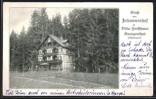 AK Georgenthal /Thüringen, Hotel Johanneshof in Villa Forsthaus