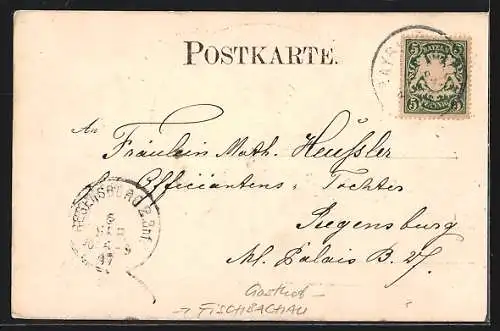 Künstler-AK Fischbachau /Bay., Aurachthal, Gasthaus Fischeralm, Bergpartie, Blumen