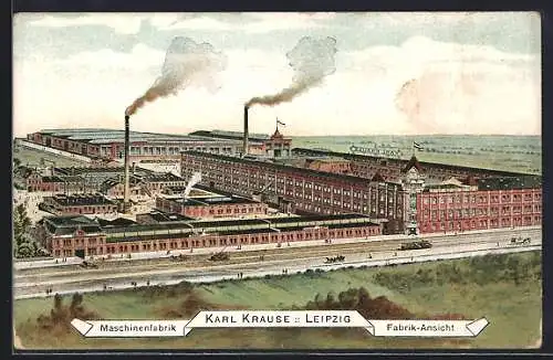 Künstler-AK Leipzig, Maschinenfabrik Karl Krause