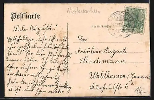 AK Bockenem, Bahnhof mit Kriegerdenkmal und Gasthaus W. Dormeyer