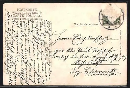AK Geyer i. Erzgeb., I. Gemeinde- und Privat-Beamten-Schule, 3 Geschäftssitze, Pfarrer Mehnert, Direktor E. Junghans