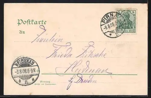 Lithographie Pirna, Kaserne d. Feld-Artillerie-Reg. No. 28 mit Stabsgebäude & Reithaus