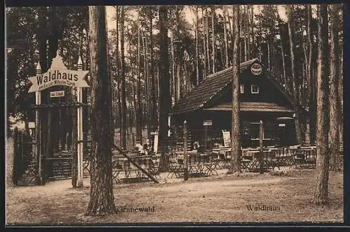 AK Grunewald, Das Gasthaus Waldhaus v. Hans Schmidt am Kaiser-Wilhelm-Turm