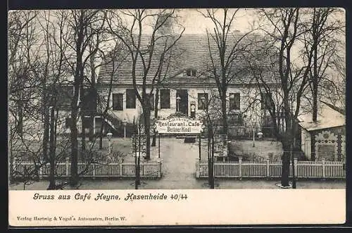 AK Berlin, Restaurant und Café C. & O. Heyne, Hasenheide 40 /44