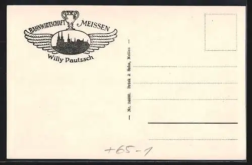 AK Meissen / Elbe, Bahnhof-Restaurant Willy Pautzsch mit Innenansicht