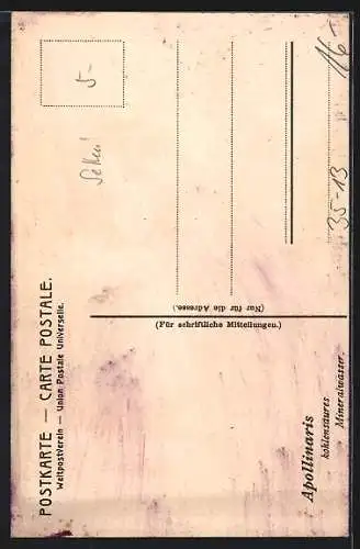 Künstler-AK Vierlanden, Mädchen in Tracht, Lieferant von Apollinaris Mineralwasser, Reklame