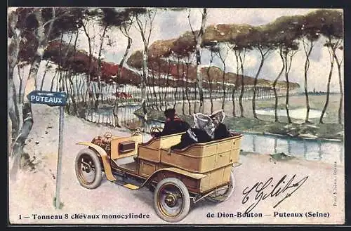 AK Puteaux, Tonneau 8 chevaux monocylindre de Dion-Bouton