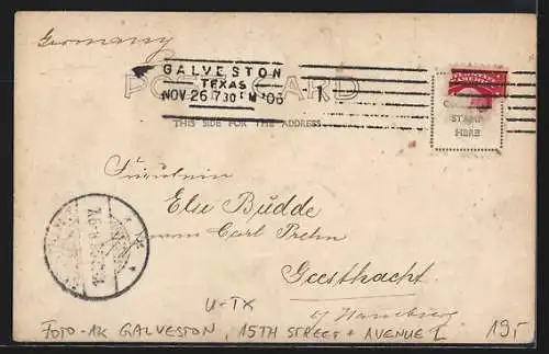 Foto-AK Galveston, TX, 15th Street and Avenue L