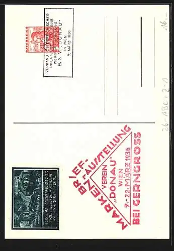 Künstler-AK sign. Ludwig Hesshaimer: Verband Österreichischer Philatelisten Werbe Ausstellung Wien 1936