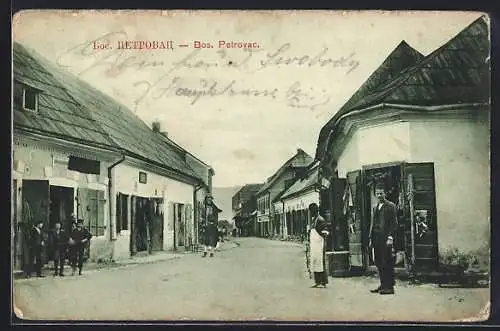 AK Bos. Petrovac, Strassenpartie mit Anwohnern