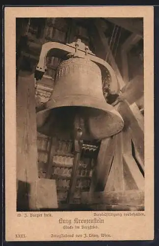 AK Burg Kreuzenstein, Glocke im Bergfried