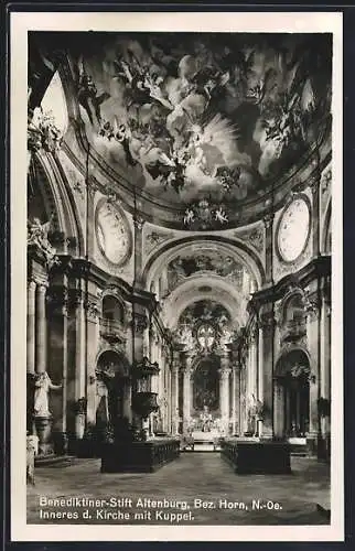 AK Altenburg /Horn, Benediktiner-Stift, Inneres der Kirche mit Kuppel