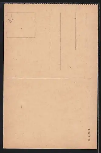 Künstler-AK Stein an der Donau, Ortsansicht mit Kirche