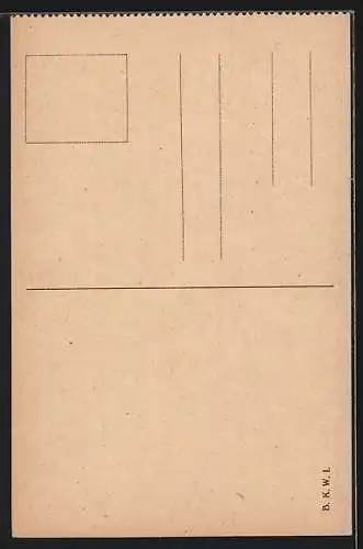 Künstler-AK E.F. Hofecker: Melk, Ortspartie mit Blick zum Stift