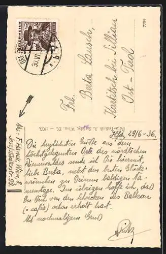 AK Hadersfeld /N. Ö., Obelisk im Sonnenschein