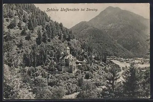 AK Sterzing, Landschaftsbild mit Schloss Welfenstein