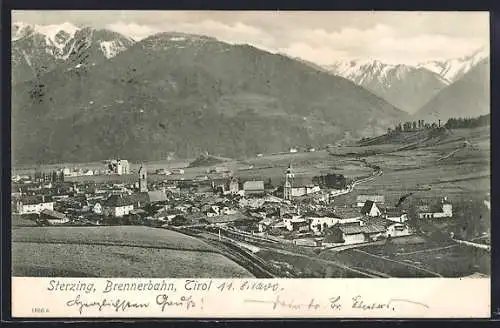 AK Sterzing /Brennerbahn, Ortsansicht mit Umgebung