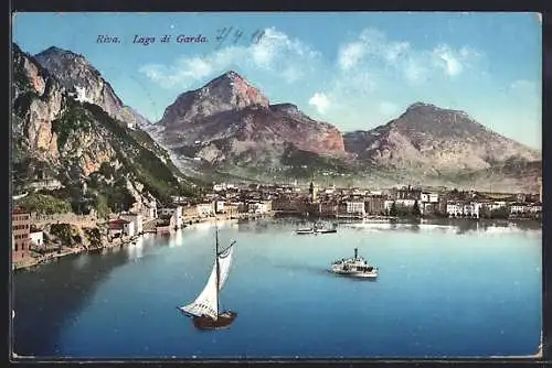 AK Riva del Garda, Ortsansicht gegen das Gebirge