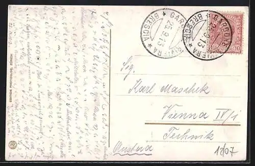 AK Gardone, Fasano, Totalansicht mit Berg und See