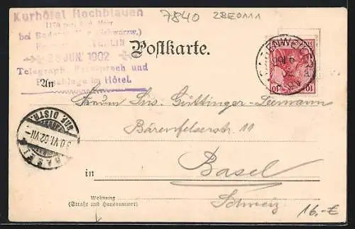 AK Badenweiler /Schwarzwald, Kur-Hotel Hochblauen, Bes. K. Stenlin