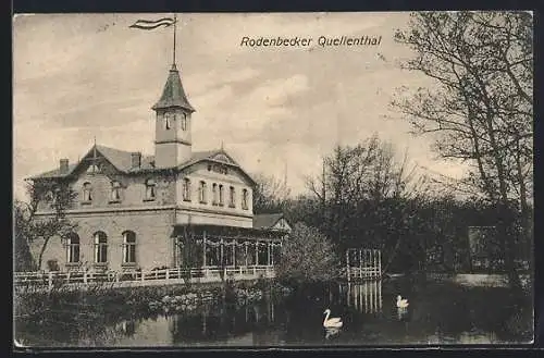 AK Hamburg-Bergstedt, Gasthaus mit Flusspartie