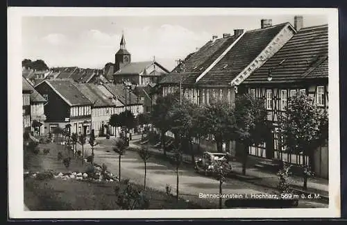 AK Benneckenstein i. Hochharz, Strassenpartie mit Café