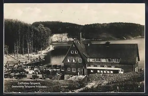 AK Zschopau, Talsperre, Gasthaus Kriebstein