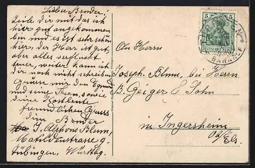 Lithographie Tübingen, Schloss auf dem Berg, grosses Fass im Schlosskeller