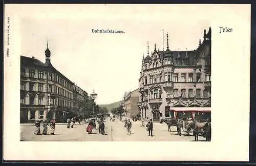 AK Trier, Bahnhofs-Hotel in der Bahnhofstrasse