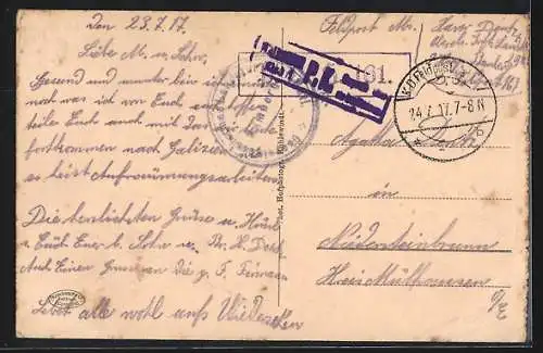 AK Soldaten bergen einen Fesselballon hinter der Front