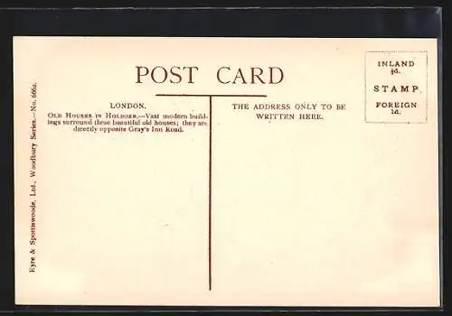 AK London, Holborn, Old Houses