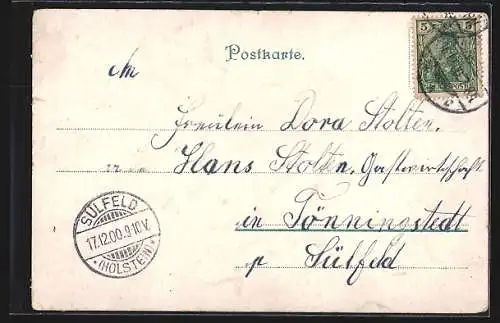 Lithographie Frau in bayerischer Tracht mit Hut und Halstuch