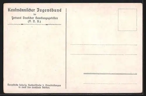 Künstler-AK Ernst Kutzer: Wanderer in Deckung - Kaufmännischer Jugendbund im VDH