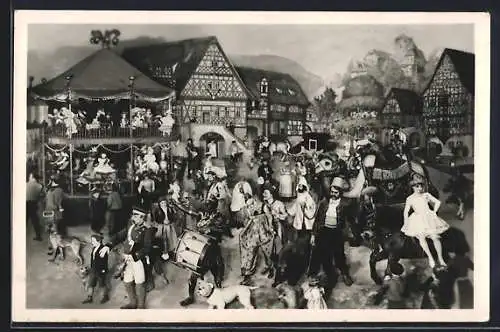 AK Sonneberg / Thüringen, Deutsches Spielzeugmuseum, Weltausstelklungsgruppe Thüringer Kirmes