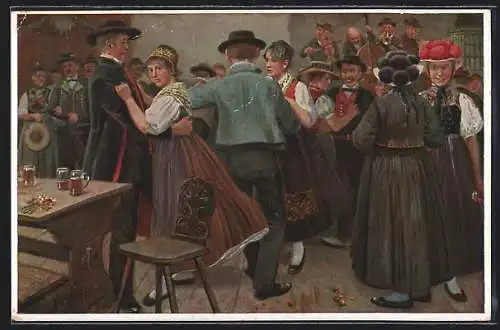 Künstler-AK H. Hoffmann: Kirchweihe im Kinzigtal