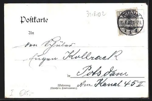 AK Besuch König Victor Emanuel von Italien bei Kaiser Wilhelm II. 1902, Porträts, Fahnen, Wappen