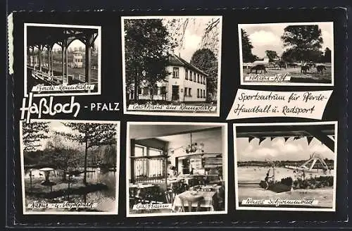 AK Hassloch /Pfalz, Gasthaus am Rennplatz, Pferde-Rennbahn