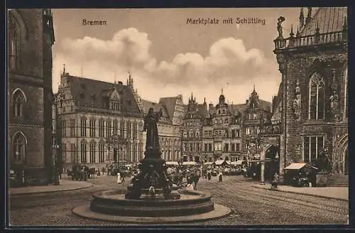 AK Bremen, Marktplatz mit Schütting