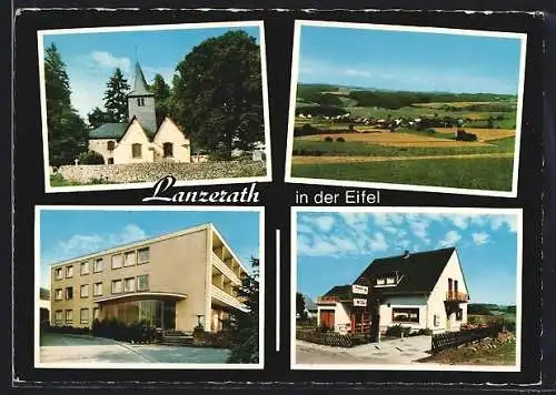 AK Lanzerath in der Eifel, Ferienheim der Arbeiterwohlfahrt, Kirche