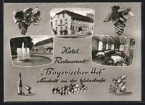 AK Neustadt an der Weinstrasse, Hotel und Restaurant Bayerischer Hof mit Innenansicht