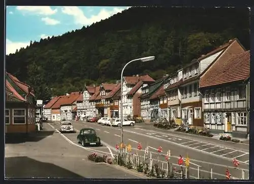 AK Zorge /Südharz, Hauptstrasse mit Fachwerkhäusern