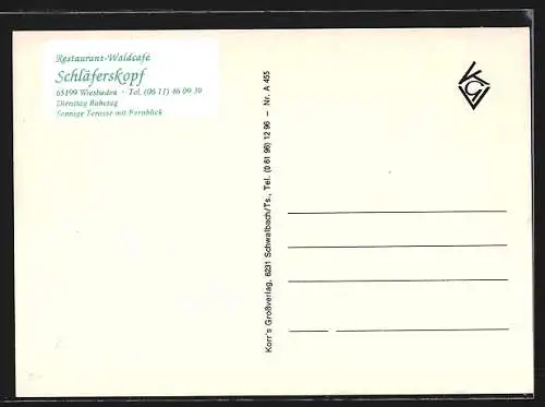 AK Wiesbaden, Restaurant-Waldcafe Schläferskopf