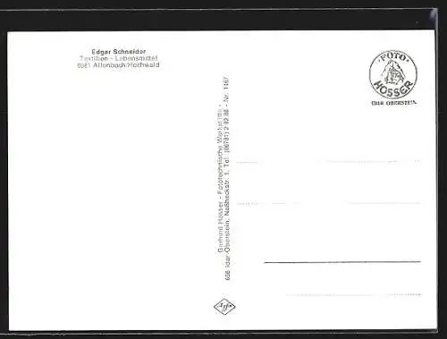 AK Allenbach / Hunsrück, Textilien-Lebensmittel Edgar Schneider, Ortsansicht aus der Vogelschau